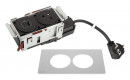 K- LEGRAND Disq´In 1x 230V + 1x USB A/C, czarny/stal nierdzewna
