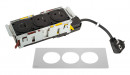 K- LEGRAND Disq´In 2x 230V + 1x USB A/C, czarny/stal nierdzewna