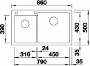BLANCO 523066 zlewozmywak PLEON 9 kawowy InFino bez korka SILGRANIT PuraDur
