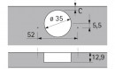HETTICH 9088019 SENSYS 8639i 95° W45, SiSy