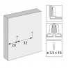 HETTICH 9117471 prowadnik Sensys prosty do przykręcenia, D=1,5mm obsydian