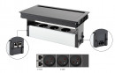 VersaFlap Mono 2.0, 3x 230V, 2x RJ45, czarny mat
