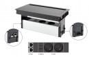 VersaFlap Mono 2.0, 2x 230V, 2x RJ45, 1x USB A/C,  czarny mat