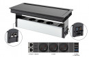 VersaFlap Mono 2.0, 3x 230V, 2x RJ45, 1xHDMI, 1xUSB A/C, 1x USB data, czarny mat