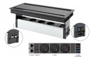 VersaFlap dual 2.0, 3x 230V, 2x RJ45, 1x HDMI, 1xUSB A/C, 1xUSB data, czarny mat