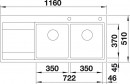 BLANCO 521664 zlewozmywak DIVON II 8S-IF stal nierdz.jedw.  InFino bez korka