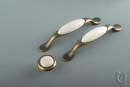 TULIP Gałka Gipa nikiel patyna/popękana porcelana + wkręty