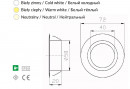 SAL LED światło punktowe 12V 2W stal nierdzewna szlifowana ciepły biały