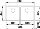 BLANCO 522987 zlewozmywak ANDANO 400/400-U stal nierdz. połysk InFino bez korka