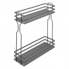 K-StrongWire kosz dwupoziomowy 200mm, szary z prowadnicą kulkową push