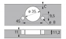 HETTICH 9090108 INTERMAT 9930 W50 65° TB58
