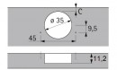 HETTICH 9043751 INTERMAT 9936 W90 B22 TB42