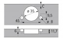 HETTICH 9090119 INTERMAT 9930 W50/65° z puszką