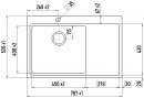 StrongSinks S3 Zlewozmywak Nida 787, rozm.787 x 520 mm nierdz.,ociekacz prawy