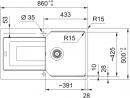 FRANKE Dřez UBG 611-86 860x500mm pískový melír