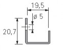 HETTICH 9136108 TOP LINE M listwa drzwiowa U 2,05m