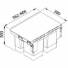 FRANKE Sortownik Garbo 60-4 2 x 8 + 12
