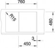 BLANCO 513194 zlewozmywak METRA 45 S antracyt bez korka SILGRANIT PuraDur