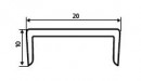 SEVROLL 00029 profil "U" do płyty laminowanej 18mm 3m jasny brąz