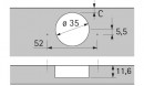 HETTICH 9099750 INTERMAT 165° nakładany