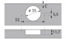 HETTICH 9043363 INTERMAT, wpuszczany, P2O