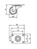 StrongCastors Kółko 25 mm skrętne, czarne