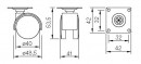 StrongCastors Kółko 40 mm, z płytką i hamulcem szare