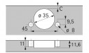 HETTICH 9099563 Sensys 8657i nakładany 165° SiSy, 0 uskok, 45x9.5,szybki montaż