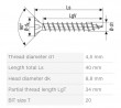 SPAX wkręt 4,5x40 główka stożkowa TXS, W, 4C MH