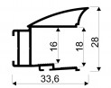 SEVROLL 04933  Rączka Era 18 mm 2,70 m, biała połysk