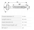 SPAX wkręt  5x80 główka stożkowa TXS,W,4C MH
