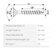 SPAX wkręt  5x45 główka stożkowa TXS,W,4C MH