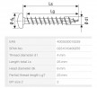 SPAX wkręt 4x25 główka półkulista PZ, W, 4C