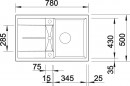 BLANCO 513194 zlewozmywak METRA 45 S antracyt bez korka SILGRANIT PuraDur