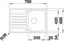 BLANCO 519059 zlewozmywak LANTOS 45 S-IF Compact stal szczotkowana z korkiem