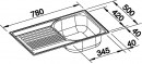 BLANCO 513441 zlewozmywak TIPO 45 S Compact stal nierdz. połysk bez korka