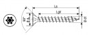 SPAX wkręt 4x45 główka stożkowa TXS, W, 4C, MH
