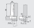 BLUM 71B9550 nakładany, grube drzwi, z tłumieniem 95°