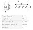 SPAX wkręt  5x80/46 główka półkulista  PZ, W, 4C MH, częściowy gwint