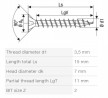 SPAX wkręt 3,5x15 główka stożkowa PZ, W, 4C MH