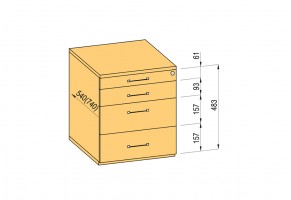 K-BBP Kontener 540/292mm typ 1/typ 4 (szuf. met.,peł. wysuw,dociąg,tłum.)