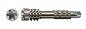 SPAX Wkręt tarasowy 5x48 z aluminiowym łbem cylindrycznym, kolor srebrny