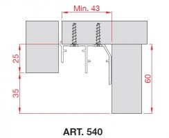 TERNO tor dolny 540/A 3m anodowany