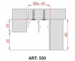 TERNO tor dolny 550/A 3m anodowany