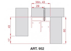 TERNO dolny profil 952/A 3m anodowany