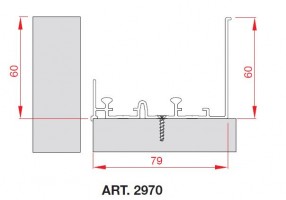 TERNO Comfort tor górny 2970/A 3m anodowany