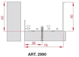 TERNO Comfort tor górny 2990/A 3m anodowany