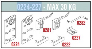 SISCO 224-227 komplet okuć do 1 skrzydła 30kg