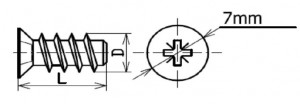 Eurowkręt 6,3x30/7 z łbem stożkowym, 7mm PZ2, cynk biały