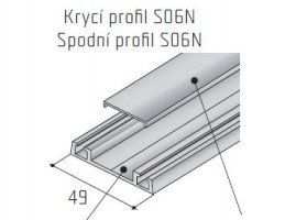 S-S06N dolny profil prowadzący 2m srebrny